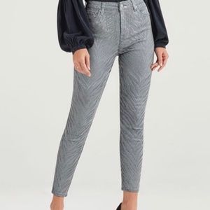 7 for all Mankind HIGH WAIST SKINNY METALIC ZEBRA